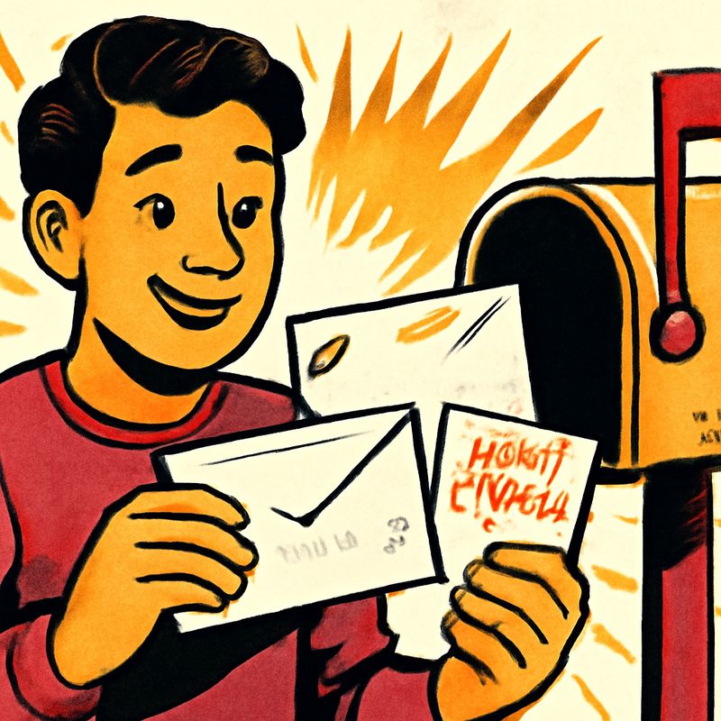 A person at their mailbox holding two envelopes. One is thick and has a green checkmark stamp. The other is thin with a red 'RETURN TO SENDER' stamp. Both came from the same company. Same mailbox, very different outcomes.