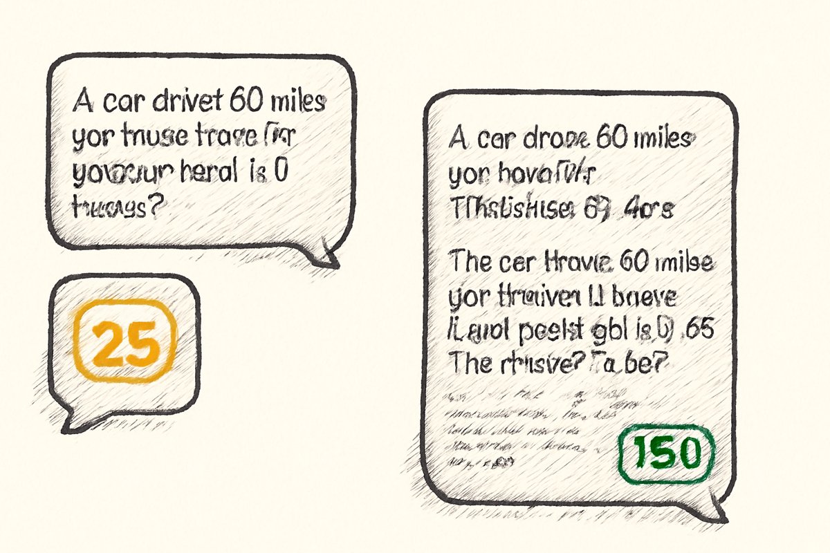 A chat interface showing a math word problem. Claude's response is a single number, wrong, highlighted in red. Below: the same prompt with 'Think step by step' appended. Claude's response shows detailed reasoning and the correct answer highlighted in green.